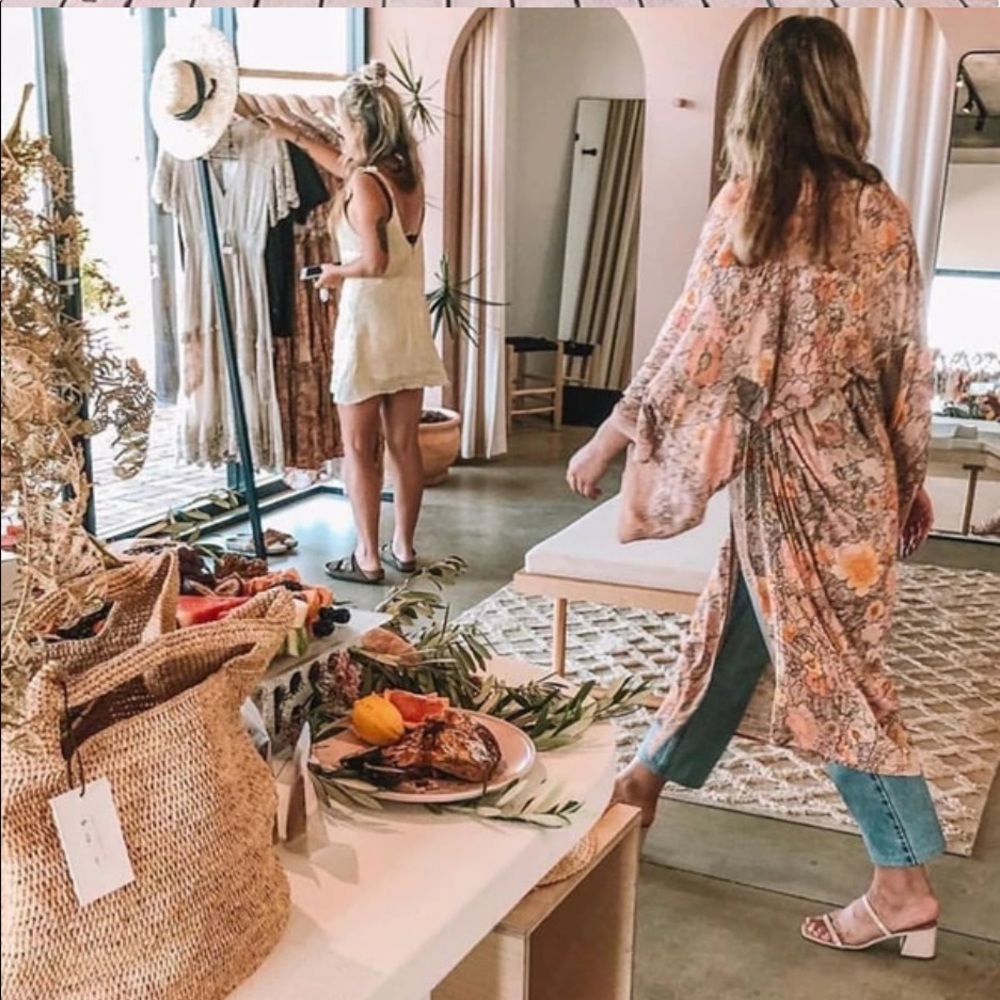 Restocking Amber Amethyst Boho Floral Maxi Kimono - Picture 2 of 8